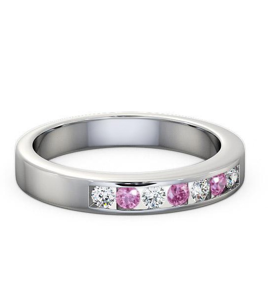 Seven Stone Pink Sapphire and Diamond 0.27ct Ring 18K White Gold SE8GEM_WG_PS_THUMB1
