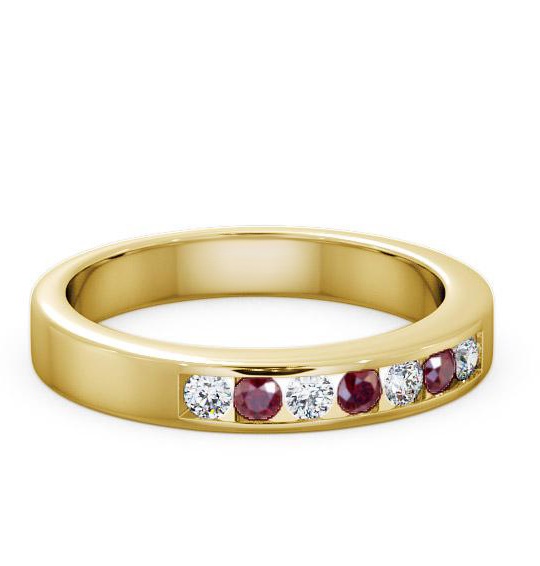 Seven Stone Ruby and Diamond 0.27ct Ring 9K Yellow Gold SE8GEM_YG_RU_THUMB1