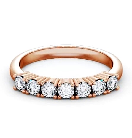 Seven Stone Round Diamond Prong Set Ring 18K Rose Gold SE9_RG_THUMB1