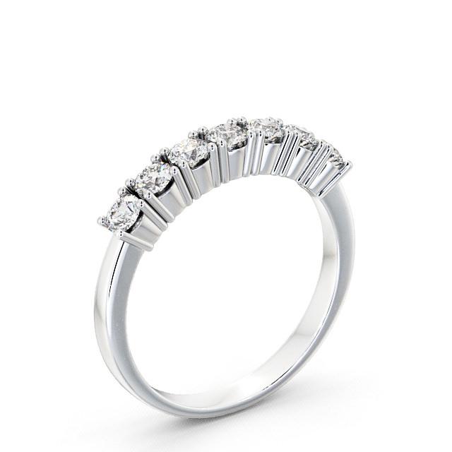 Seven Stone Round Diamond Ring 18K White Gold - Madden SE9_WG_HAND