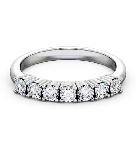 Seven Stone Round Diamond Prong Set Ring 18K White Gold SE9_WG_THUMB2 