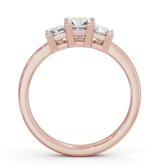 Three Stone Princess Diamond Trilogy Ring 18K Rose Gold TH100_RG_THUMB1