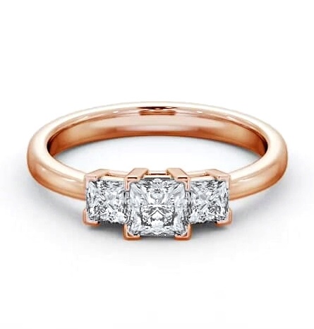 Three Stone Princess Diamond Trilogy Ring 9K Rose Gold TH100_RG_THUMB1