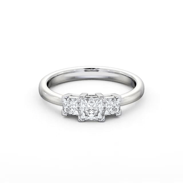 Three Stone Princess Diamond Ring 18K White Gold - Hudson TH100_WG_HAND