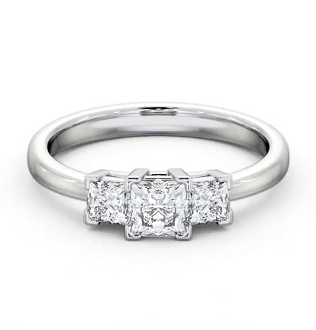 Three Stone Princess Diamond Trilogy Ring 18K White Gold TH100_WG_THUMB2 