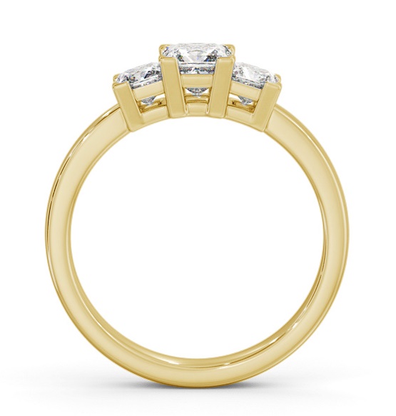 Three Stone Princess Diamond Trilogy Ring 18K Yellow Gold TH100_YG_THUMB1
