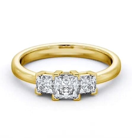 Three Stone Princess Diamond Trilogy Ring 18K Yellow Gold TH100_YG_THUMB2 
