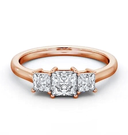 Three Stone Princess Diamond Trilogy Ring 9K Rose Gold TH101_RG_THUMB1