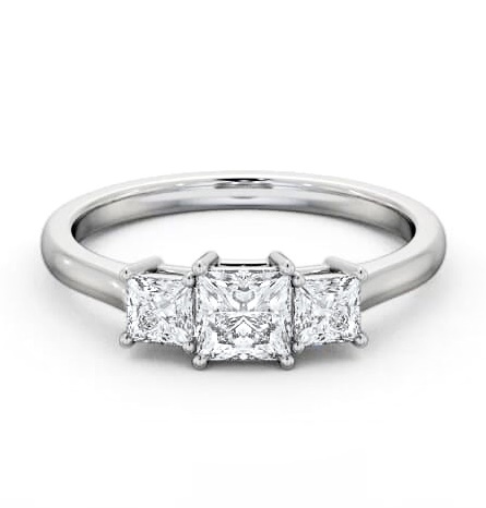 Three Stone Princess Diamond Trilogy Ring 9K White Gold TH101_WG_THUMB2 