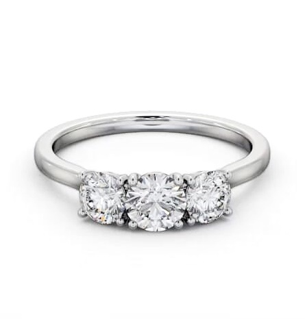 Three Stone Round Diamond Ring Platinum with Diamond Set Bridge TH105_WG_THUMB2 