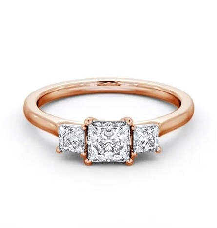 Three Stone Princess Diamond Classic Trilogy Ring 9K Rose Gold TH108_RG_THUMB1