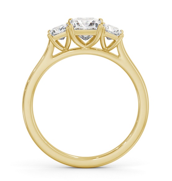 Three Stone Princess Diamond Classic Trilogy Ring 18K Yellow Gold TH108_YG_THUMB1