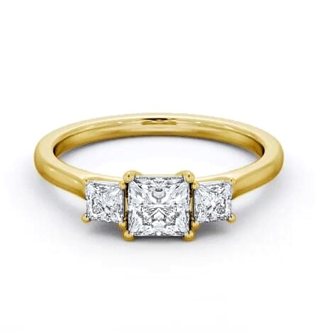 Three Stone Princess Diamond Classic Trilogy Ring 9K Yellow Gold TH108_YG_THUMB1