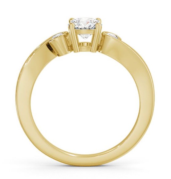 Three Stone Round Diamond Sweeping Band Engagement Ring 9K Yellow Gold TH10_YG_THUMB1 