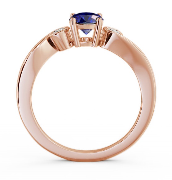 Three Stone Blue Sapphire and Diamond 0.75ct Ring 9K Rose Gold TH10GEM_RG_BS_THUMB1 