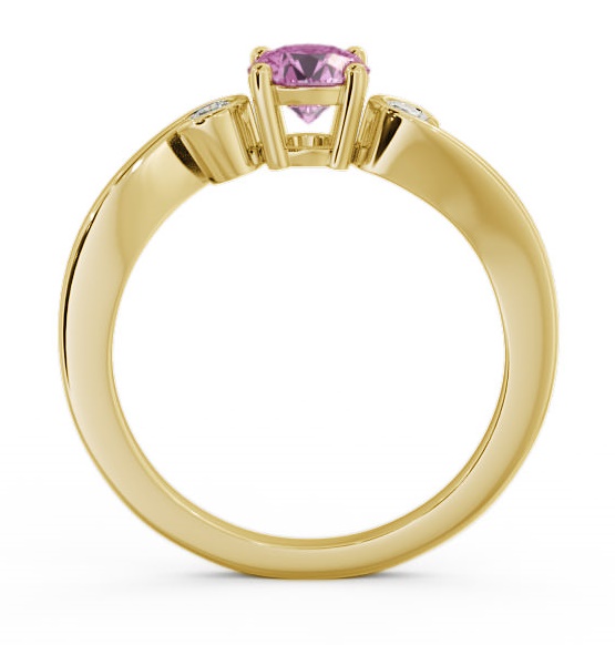 Three Stone Pink Sapphire and Diamond 0.75ct Ring 9K Yellow Gold TH10GEM_YG_PS_THUMB1 