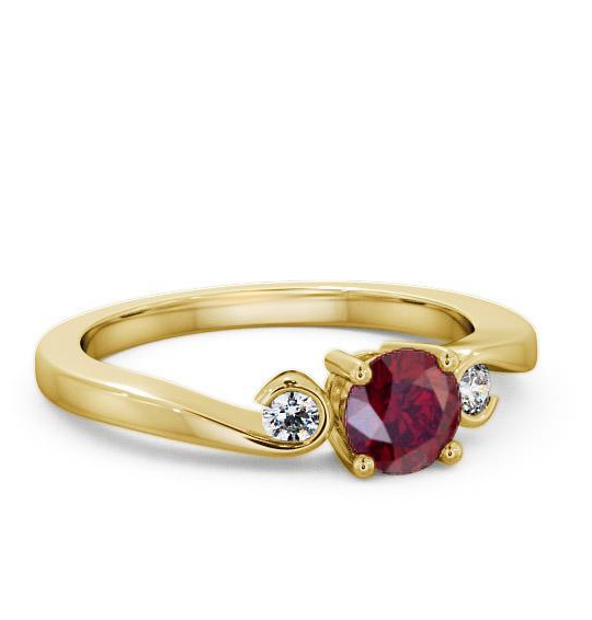 Three Stone Ruby and Diamond 0.75ct Ring 18K Yellow Gold TH10GEM_YG_RU_THUMB2 