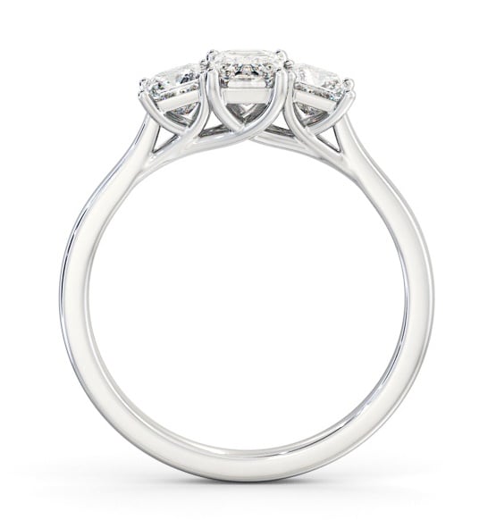 Three Stone Emerald and Princess Diamond Trilogy Ring 18K White Gold TH112_WG_THUMB1 