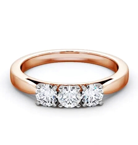 Three Stone Round Diamond Trilogy Ring 18K Rose and White Gold TH11_RWG_THUMB1