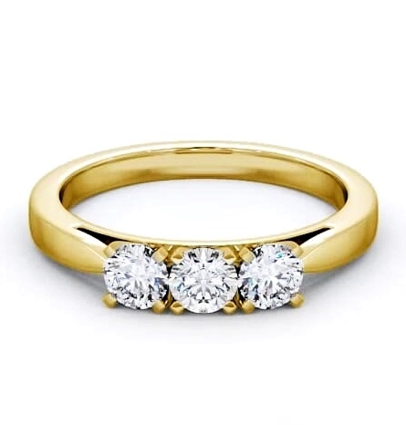 Three Stone Round Diamond Trilogy Ring 18K Yellow Gold TH11_YG_THUMB2 