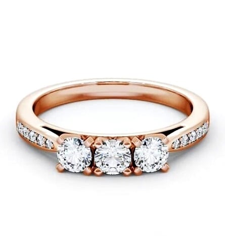 Three Stone Round Diamond Trilogy Ring 18K Rose Gold with Channel TH11S_RG_THUMB2 