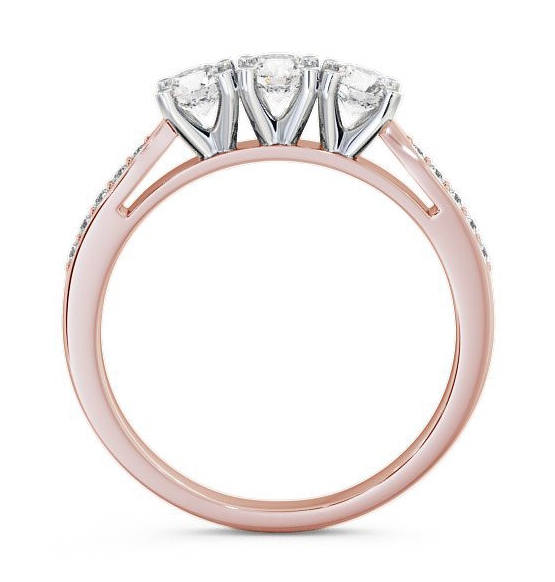 Three Stone Round Diamond Trilogy Ring 18K Rose and White Gold with Channel TH11S_RWG_THUMB1 