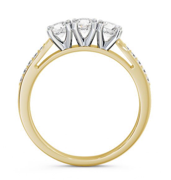 Three Stone Round Diamond Trilogy Ring 18K Yellow and White Gold with Channel TH11S_YWG_THUMB1 