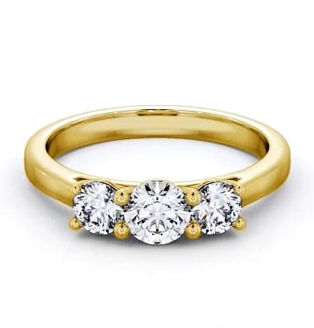 Three Stone Round Diamond Trilogy Ring 18K Yellow Gold TH12_YG_THUMB1