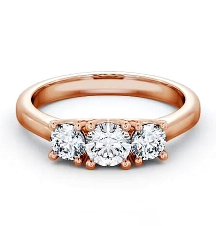 Three Stone Round Diamond Sweeping Prongs Ring 18K Rose Gold TH13_RG_THUMB2 