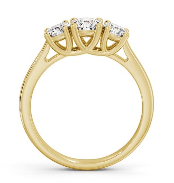 Three Stone Round Diamond Sweeping Prongs Ring 18K Yellow Gold TH13_YG_THUMB1
