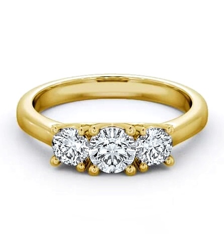 Three Stone Round Diamond Sweeping Prongs Ring 9K Yellow Gold TH13_YG_THUMB2 