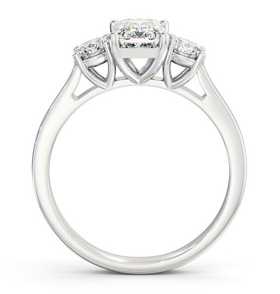 Three Stone Emerald and Round Diamond Trilogy Ring 18K White Gold TH14_WG_THUMB1 