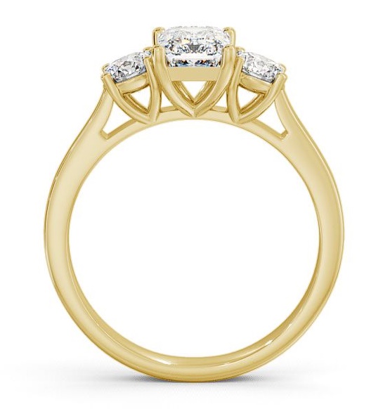 Three Stone Emerald and Round Diamond Trilogy Ring 18K Yellow Gold TH14_YG_THUMB1