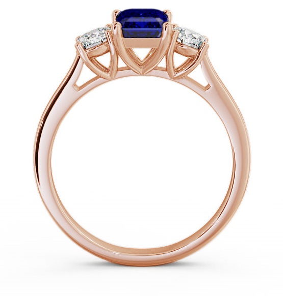Three Stone Blue Sapphire and Diamond 1.15ct Ring 9K Rose Gold TH14GEM_RG_BS_THUMB1 