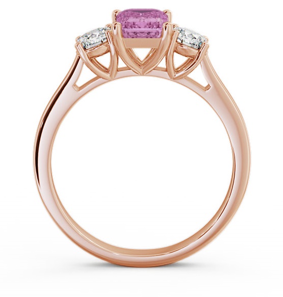 Three Stone Pink Sapphire and Diamond 1.15ct Ring 9K Rose Gold TH14GEM_RG_PS_THUMB1 
