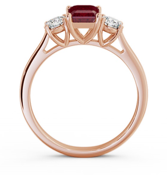 Three Stone Ruby and Diamond 1.15ct Ring 18K Rose Gold TH14GEM_RG_RU_THUMB1 