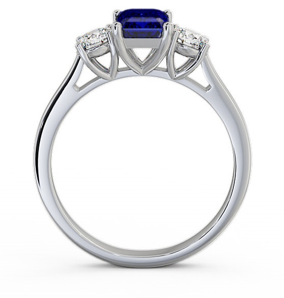 Three Stone Blue Sapphire and Diamond 1.15ct Ring 18K White Gold TH14GEM_WG_BS_THUMB1 