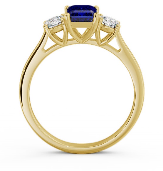 Three Stone Blue Sapphire and Diamond 1.15ct Ring 18K Yellow Gold TH14GEM_YG_BS_THUMB1 