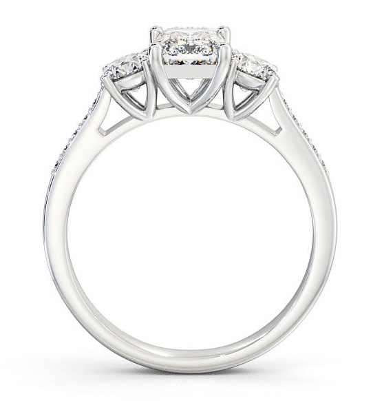 Three Stone Emerald and Round Diamond Trilogy Ring Platinum TH14S_WG_THUMB1 