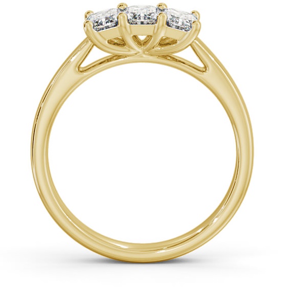 Three Stone Emerald Diamond Trilogy Ring 18K Yellow Gold TH15_YG_THUMB1 