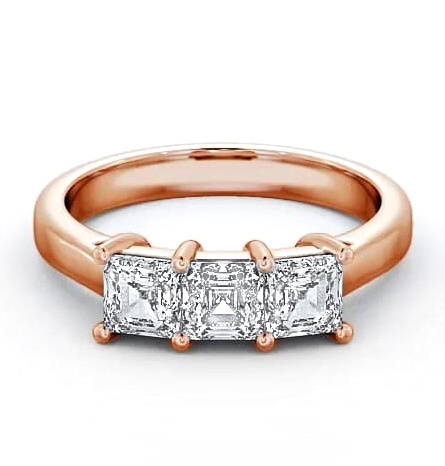 Three Stone Princess Diamond Trilogy Ring 9K Rose Gold TH17_RG_THUMB1