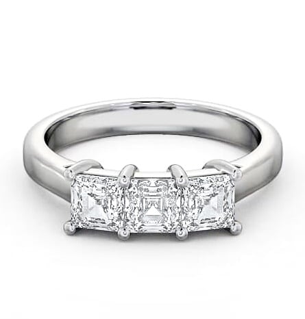 Three Stone Princess Diamond Trilogy Ring 18K White Gold TH17_WG_THUMB1