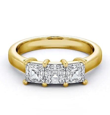 Three Stone Princess Diamond Trilogy Ring 18K Yellow Gold TH17_YG_THUMB1