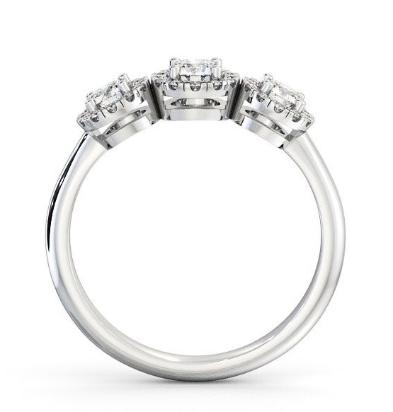 Three Stone Round Diamond Halo Style Engagement Ring Palladium with Halo TH19_WG_THUMB1