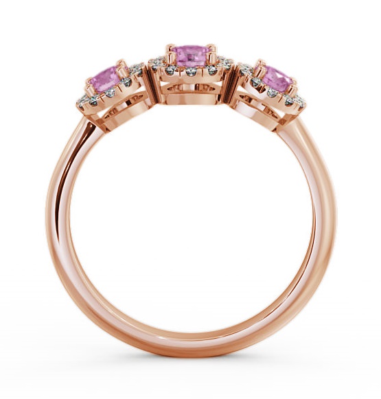 Three Stone Cluster Pink Sapphire Diamond 0.64ct Ring 18K Rose Gold TH19GEM_RG_PS_THUMB1 