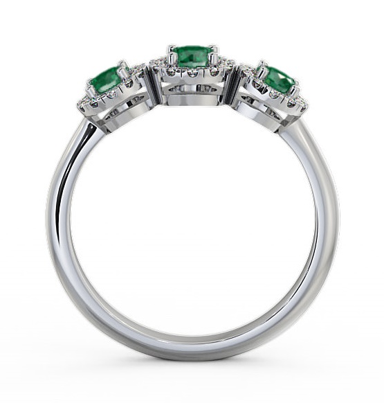 Three Stone Cluster Emerald and Diamond 0.55ct Ring Platinum TH19GEM_WG_EM_THUMB1 