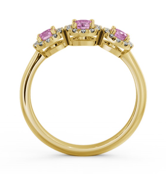 Three Stone Cluster Pink Sapphire Diamond 0.64ct Ring 18K Yellow Gold TH19GEM_YG_PS_THUMB1 