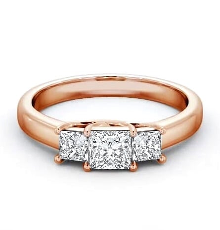 Three Stone Princess Diamond Sweeping Prongs Ring 9K Rose Gold TH1_RG_THUMB2 