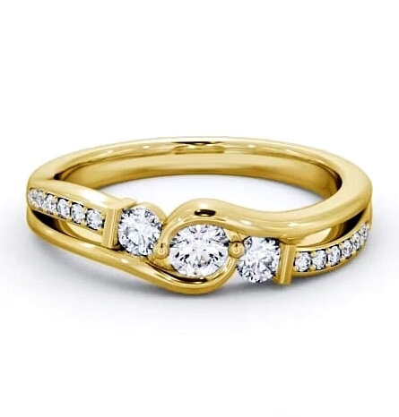Three Stone Round Diamond Channel Set Ring 18K Yellow Gold TH22_YG_THUMB1