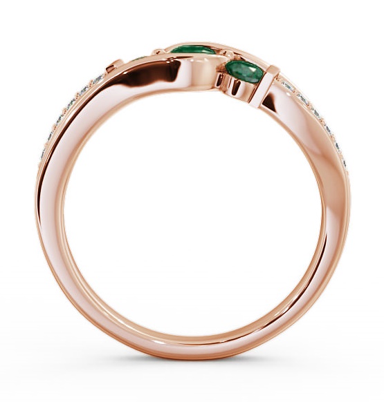 Three Stone Emerald and Diamond 0.31ct Ring 18K Rose Gold TH22GEM_RG_EM_THUMB1 